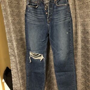 Etica High Rise Distressed Blue Jeans